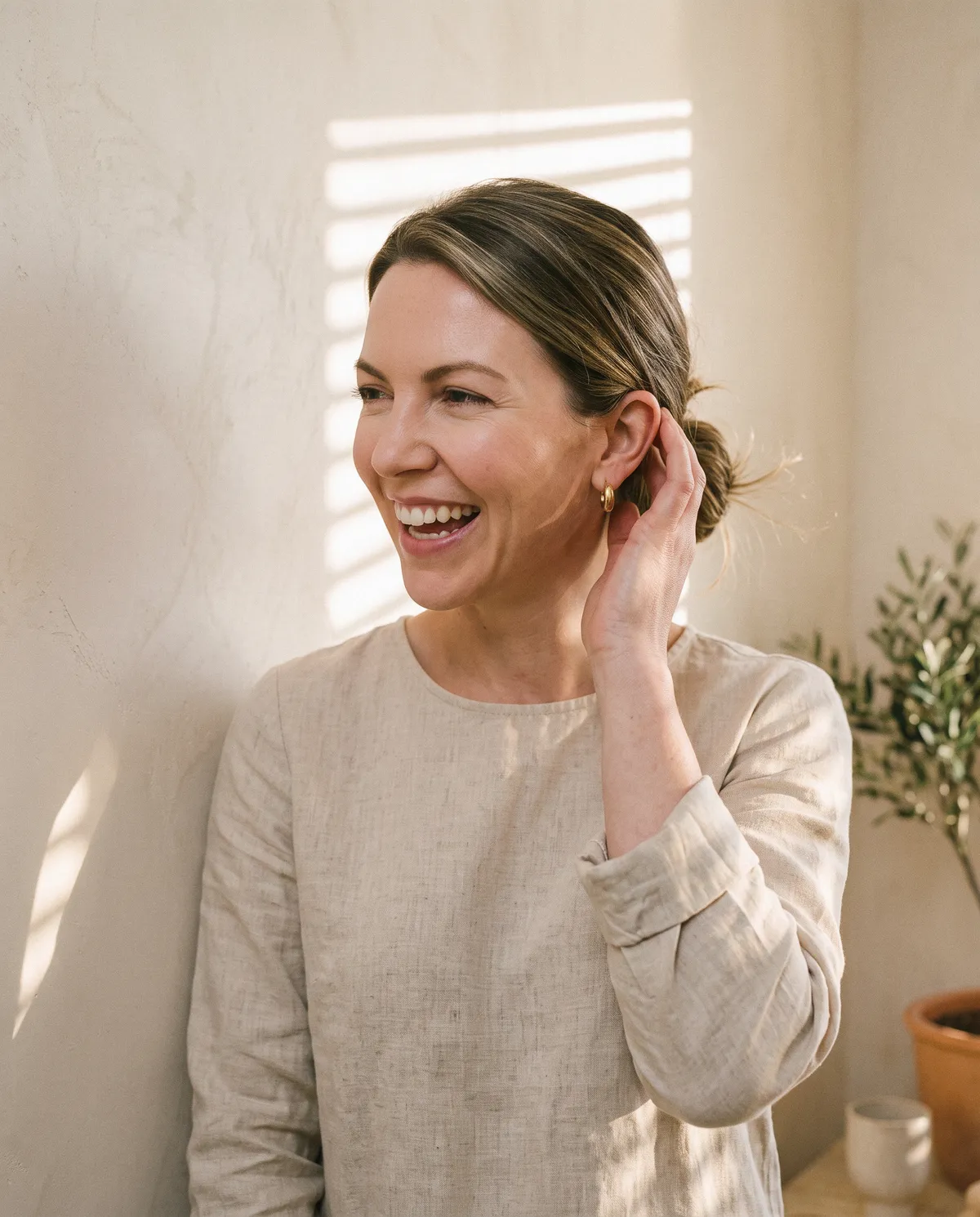 Dana Whitlock, nurse practitioner, laughing between appointments